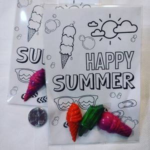 End of the school year class gift sets custom crayons & coloring page